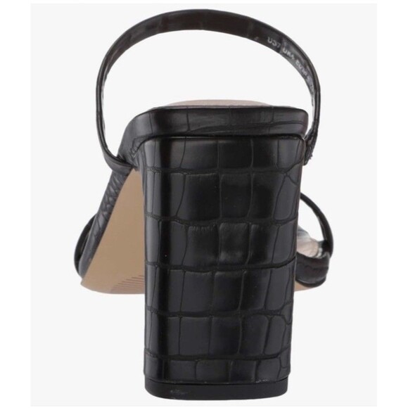 NWT The Drop Women's Avery Square Toe Two Strap High Heeled Sandal Sz 7.5 Black - Picture 7 of 14